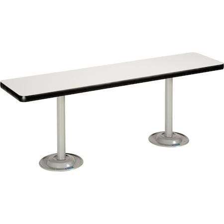 Global Industrial Locker Room Bench, Laminate w/ Steel Tube Pedestal Legs, 48inW x 12inD x 17inH 695976S